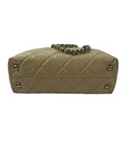 CHANEL BEIGE QUILTED PATENT LEATHER IN THE BUSINESS NORTH/SOUTH BAG (ule)